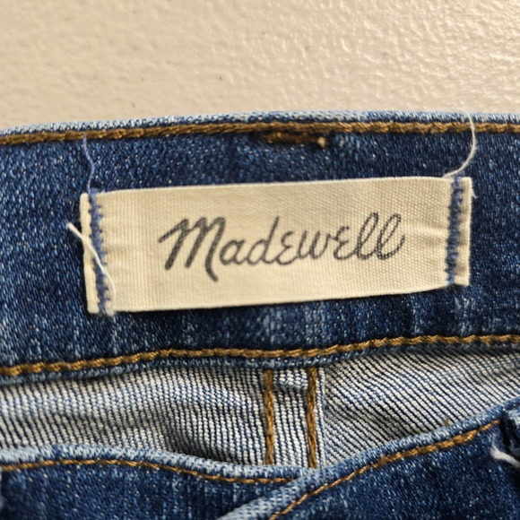 Madewell Jeans Women's 24 Blue 9" High Riser Skinny Skinny Medium Wash Distress - Picture 3 of 16